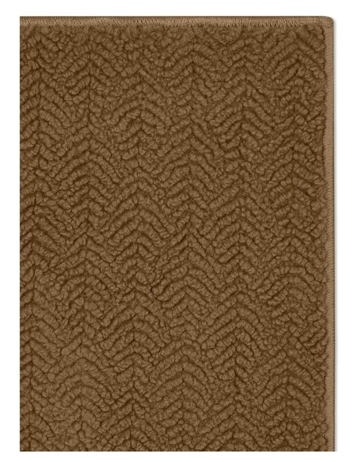 Peace Washable Vegan Shearling Area Rug in Dark Tan image 2