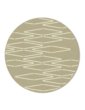 Resonant Washable Cotton Feel Round Rug in Bone