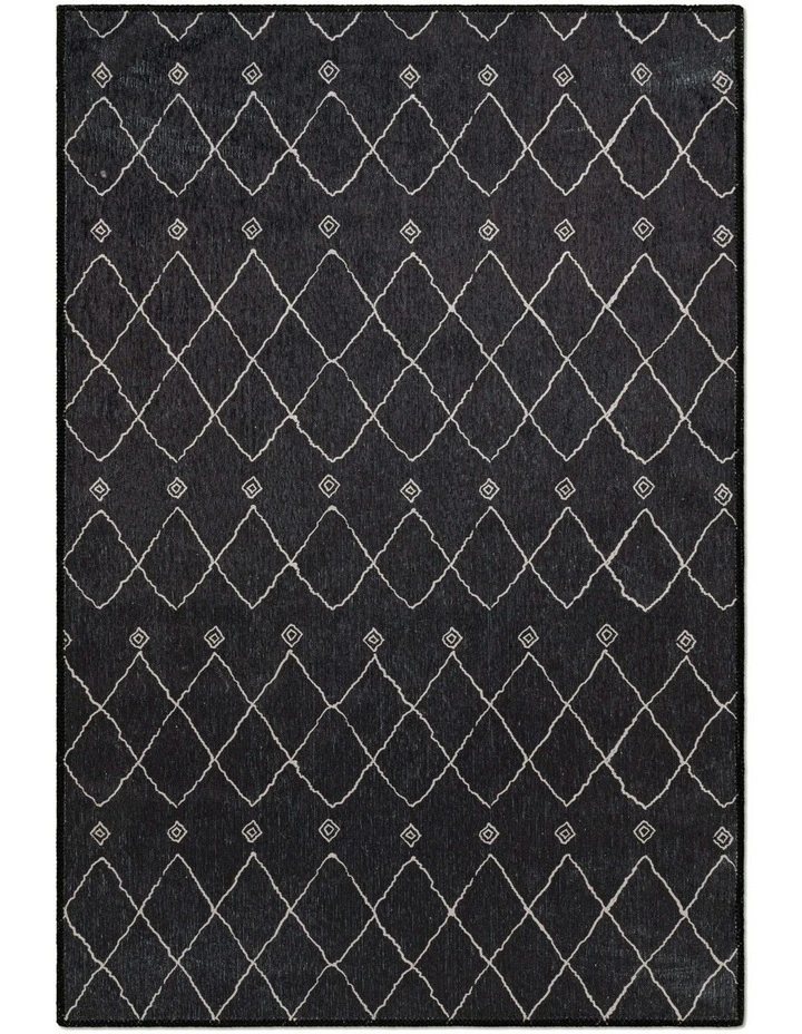 Crown Chenille Area Rug in Black image 2