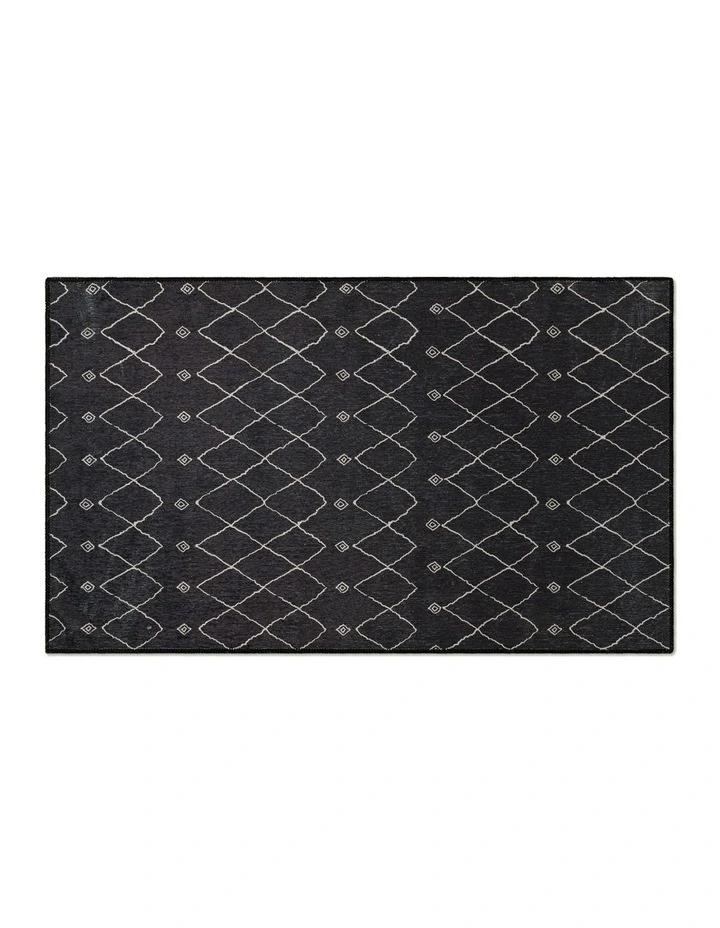 Crown Chenille Area Rug in Black image 3