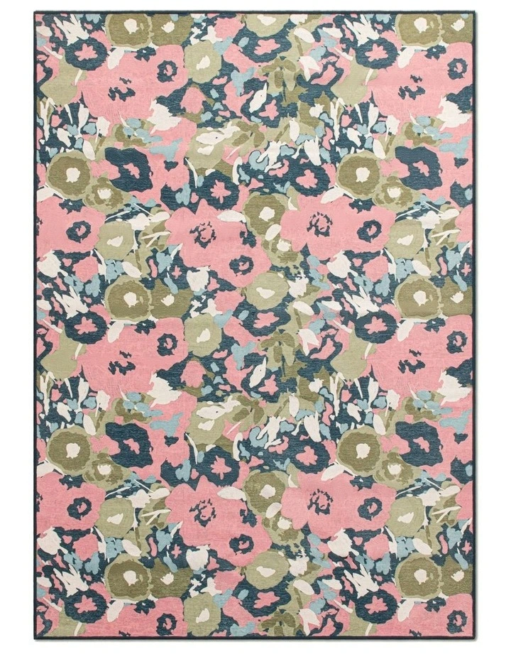 Double Rugs Flora Washable Chenille Area Rug in Pink | MYER
