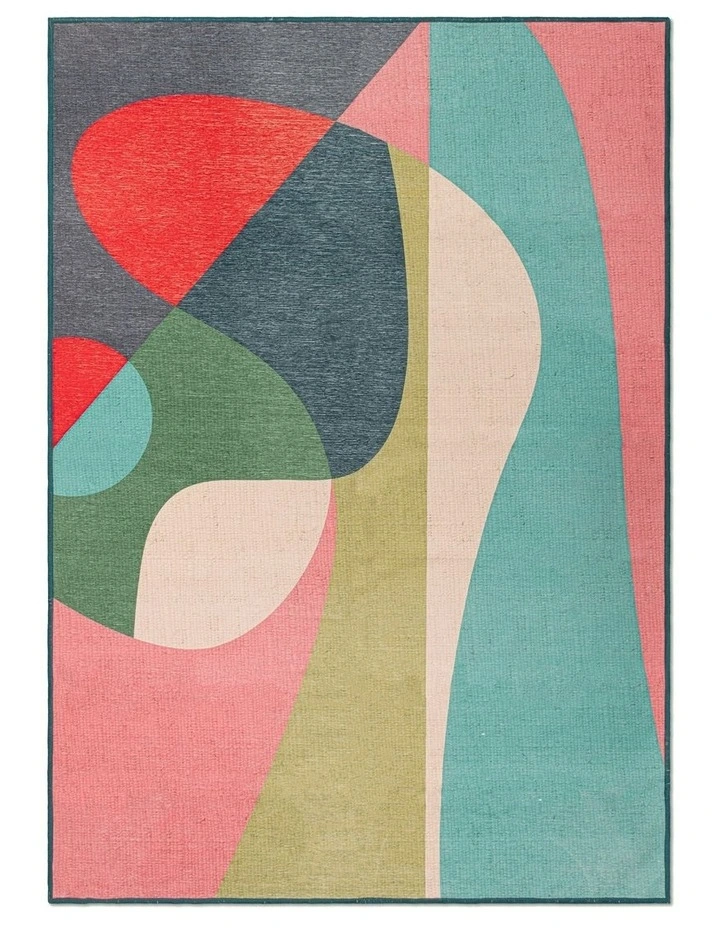 Washable Chenille Area Rug in Melon image 1