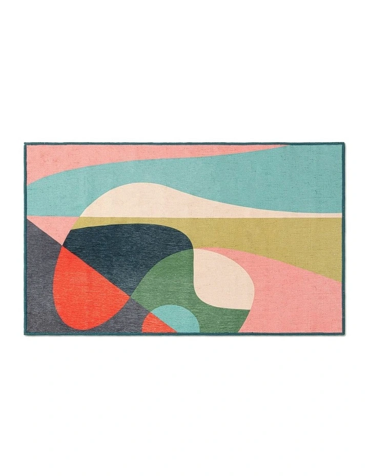 Washable Chenille Area Rug in Melon image 2