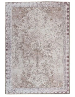 Sweet Neutral Washable Chenille Area Rug in Natural