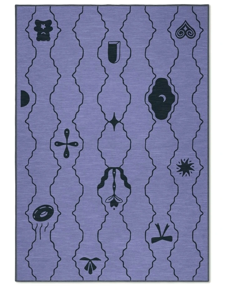 Theatre Washable Chenille Area Rug in Lavender image 1