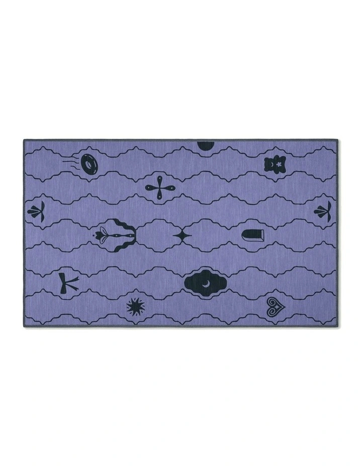 Theatre Washable Chenille Area Rug in Lavender image 2