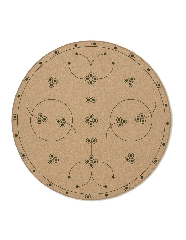 Vine Washable New Jute Round Rug in Cream image 1