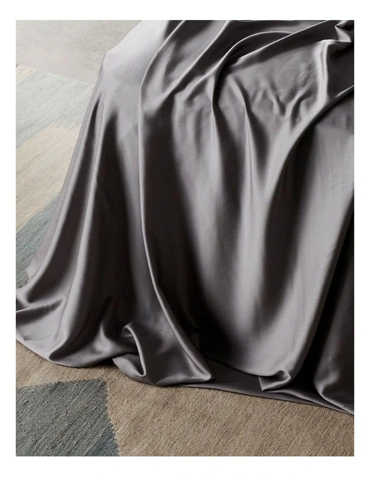 Sateen Flat Sheet in Fog image 1