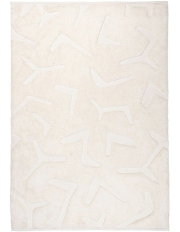 Akkira Abstract Washable Wool Rug in Cream