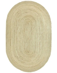Amber Braided Oval Jute Rug in Natural