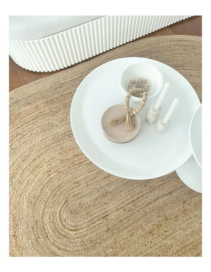 Amber Braided Oval Jute Rug in Natural image 2