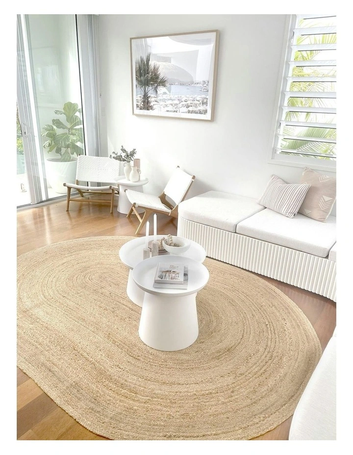 Amber Braided Oval Jute Rug in Natural image 4