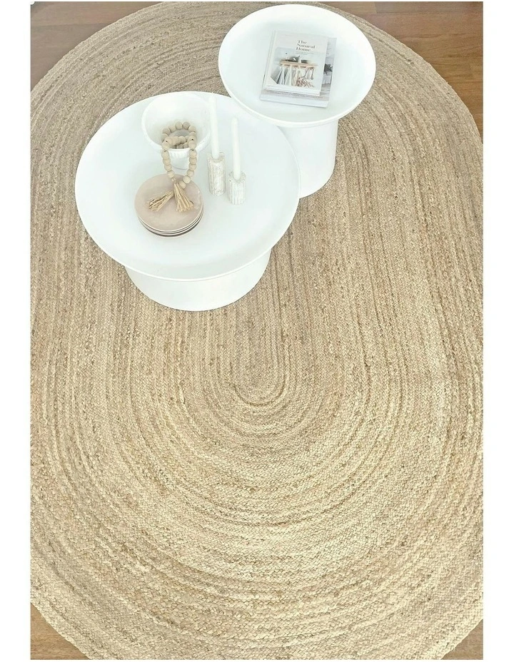 Amber Braided Oval Jute Rug in Natural image 5
