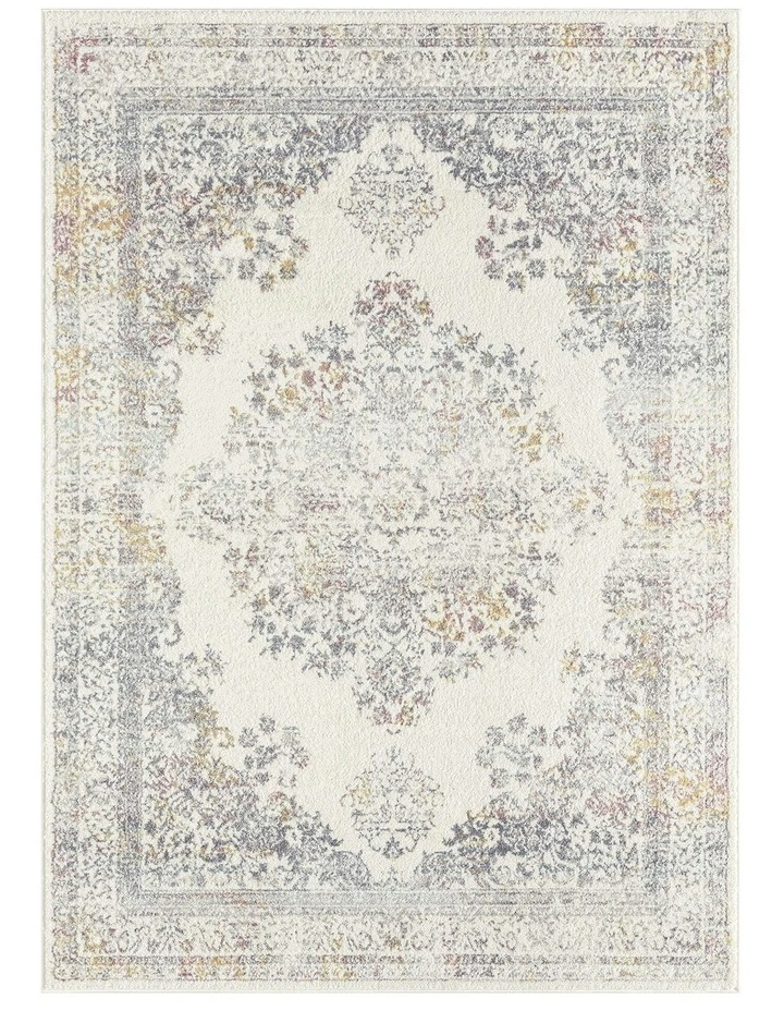 Aysha Traditional Medallion Rug in Cream image 1