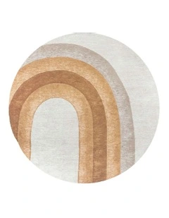 Blake Round Rug in Orange Rainbow