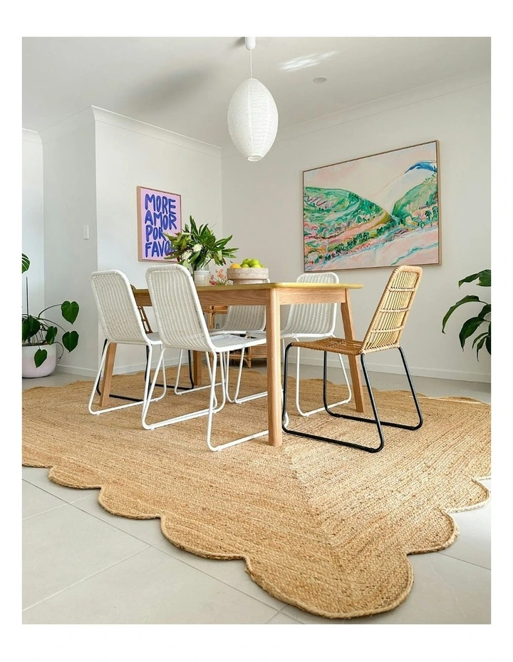 Celeste Scalloped Jute Rug in Natural Brown image 3