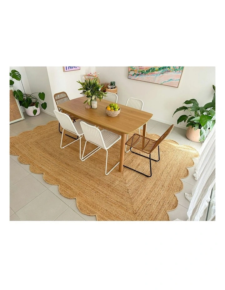 Celeste Scalloped Jute Rug in Natural Brown image 5
