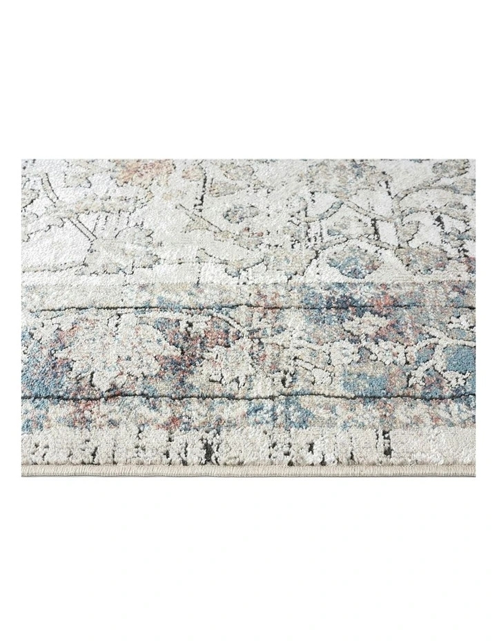 Constance Distressed Floral Runner Rug in Beige/Blue image 3