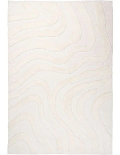 Eniko Abstract Washable Wool Rug in Cream