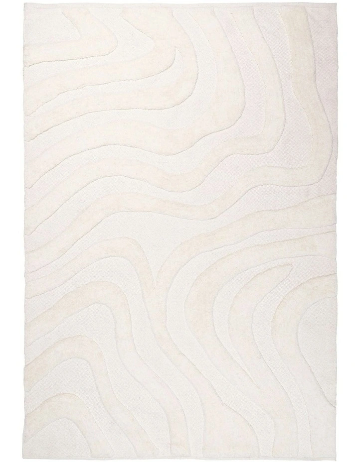 Eniko Abstract Washable Wool Rug in Cream image 1