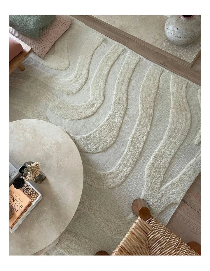Eniko Abstract Washable Wool Rug in Cream image 6