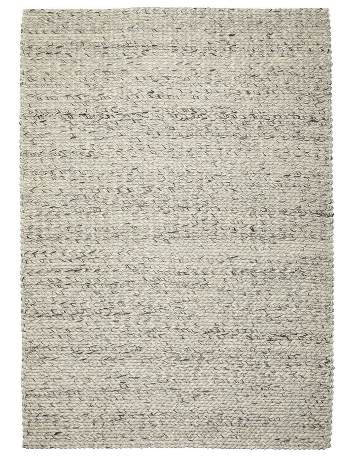 Farrah Braided Wool Rug in Marble Grey image 1