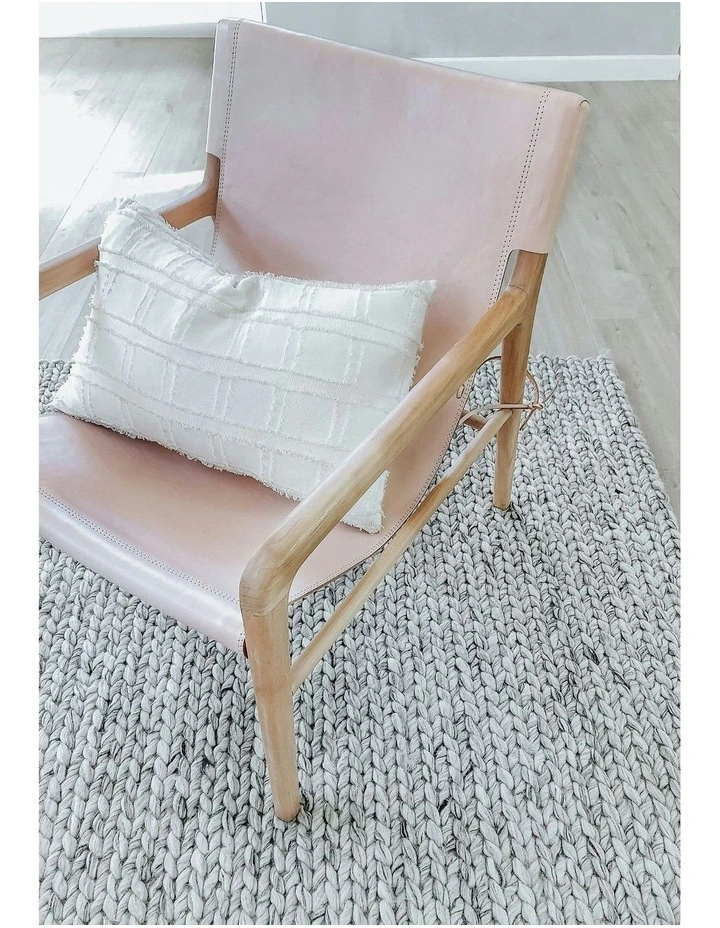 Farrah Braided Wool Rug in Marble Grey image 7