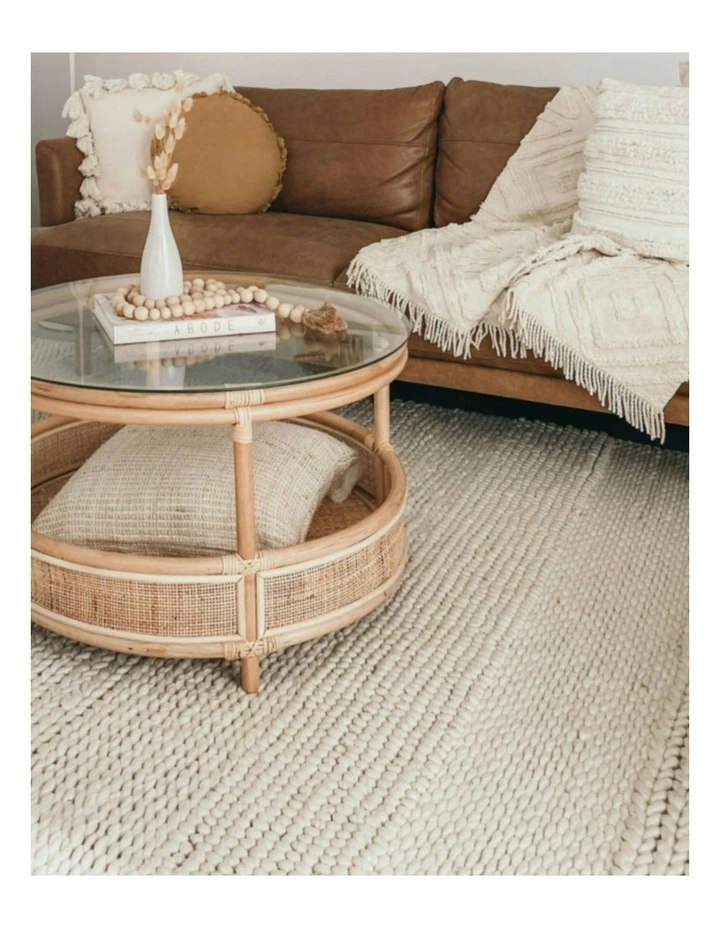 Fleur Braided and Looped Rug in Ivory image 2