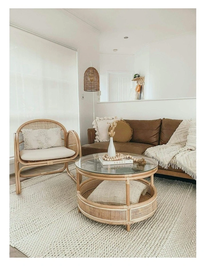 Fleur Braided and Looped Rug in Ivory image 3