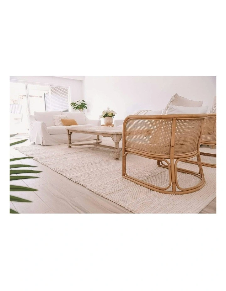 Fleur Braided and Looped Rug in Ivory image 7