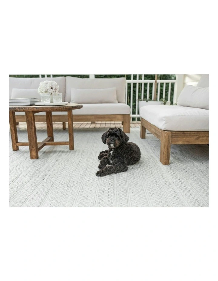 Hazel Indoor Outdoor Pet Rug in Cream/Grey image 7