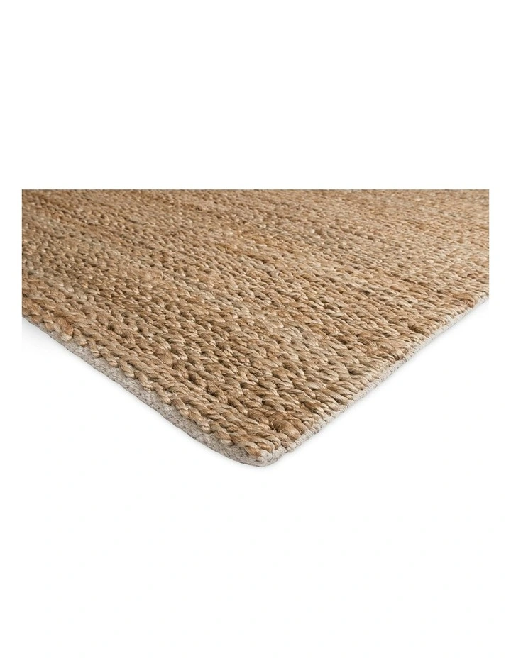 Indigo Braided Jute Runner Rug in Natural Tan image 4