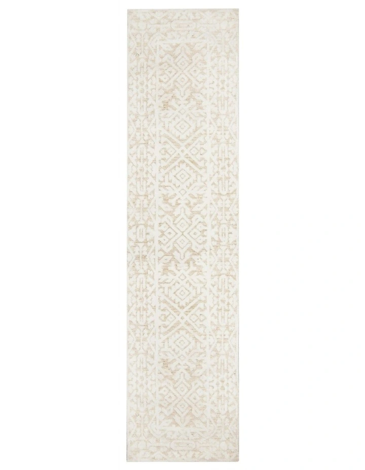 Josephine Tribal Transitional Runner Rug in Cream image 1