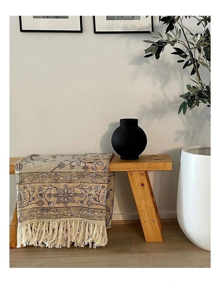Josie Boho Picnic Rug in Neutral Beige image 2