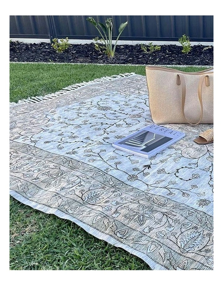 Josie Boho Picnic Rug in Neutral Beige image 4
