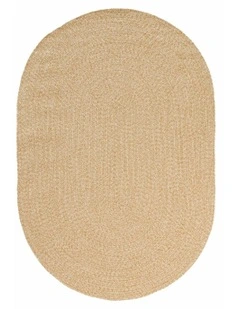 Malia Braided Flatweave Indoor Outdoor Oval Rug in Beige