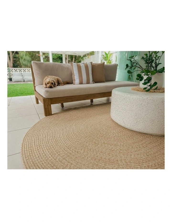 Malia Braided Flatweave Indoor Outdoor Oval Rug in Beige image 7