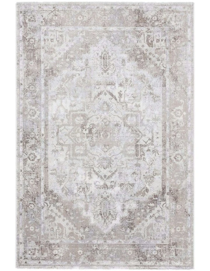 Morgan Transitional Distressed Medallion Rug in Beige/Brown image 1