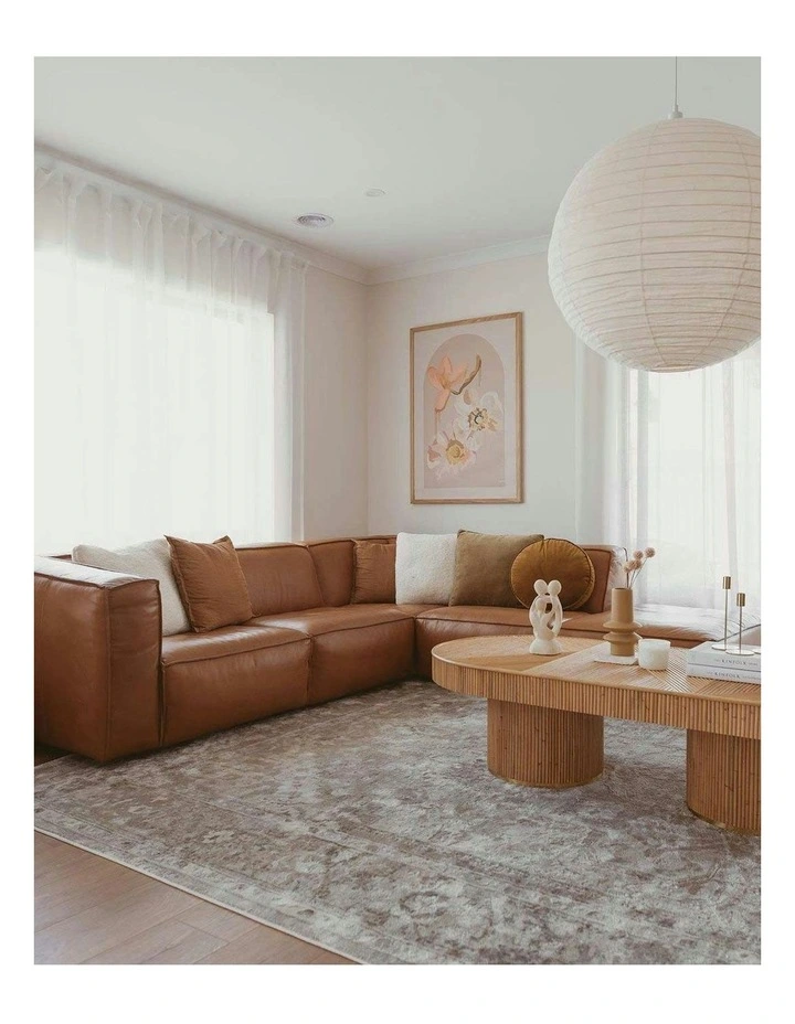 Morgan Transitional Distressed Medallion Rug in Beige/Brown image 2
