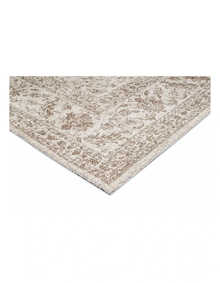 Moselle Floral Distressed Runner Rug in Beige/Brown image 2