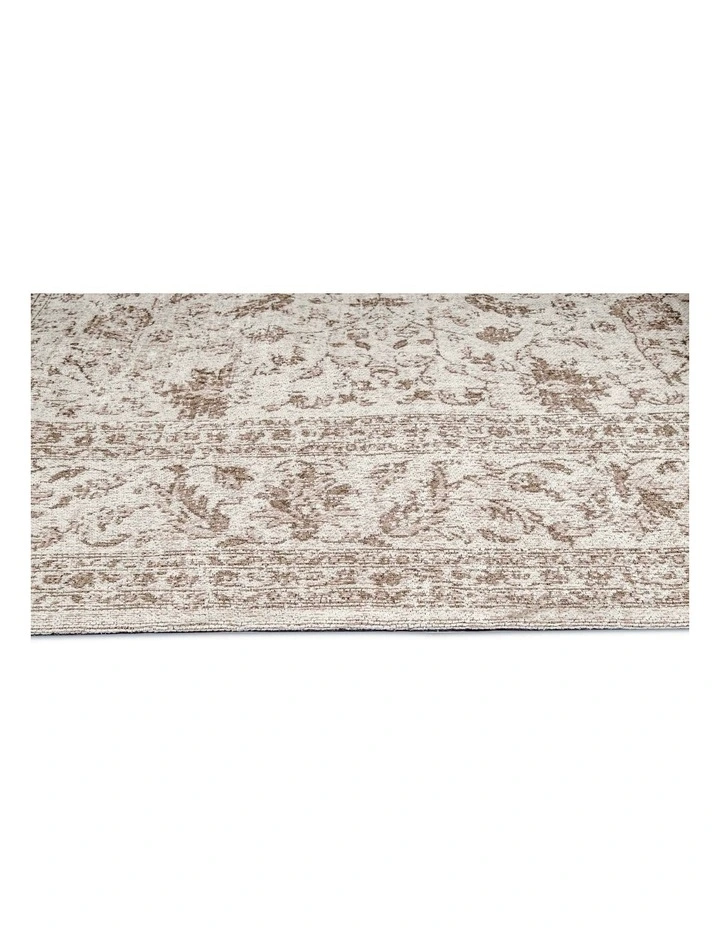 Moselle Floral Distressed Runner Rug in Beige/Brown image 3