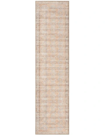 Narem Traditional Distressed Washable Runner Rug in Multi