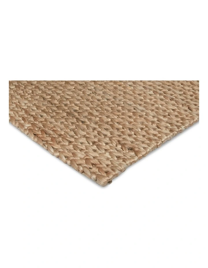 Nora Braided Jute Runner Rug in Tan image 2