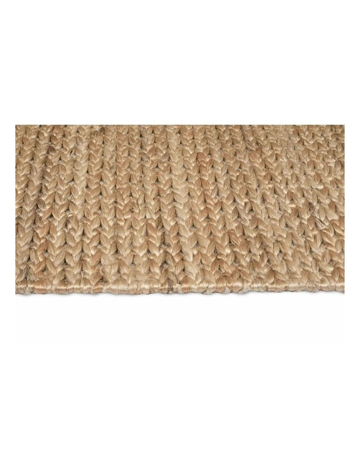 Nora Braided Jute Runner Rug in Tan image 3