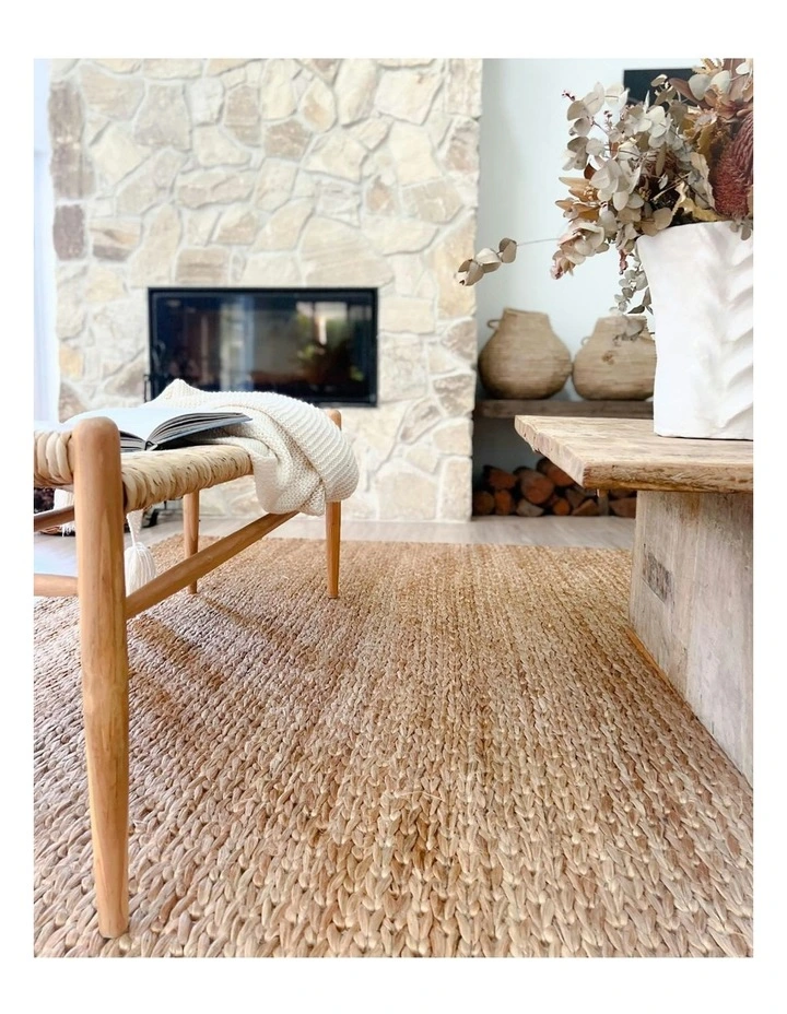 Nora Braided Jute Rug in Tan image 4