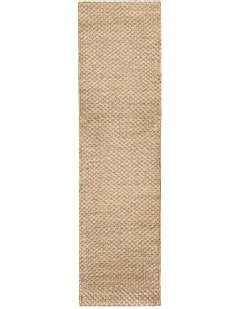 Nora Braided Jute Runner Rug in Tan