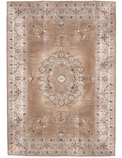 Traditional Medallion Rug in Olive/Caramel Brown