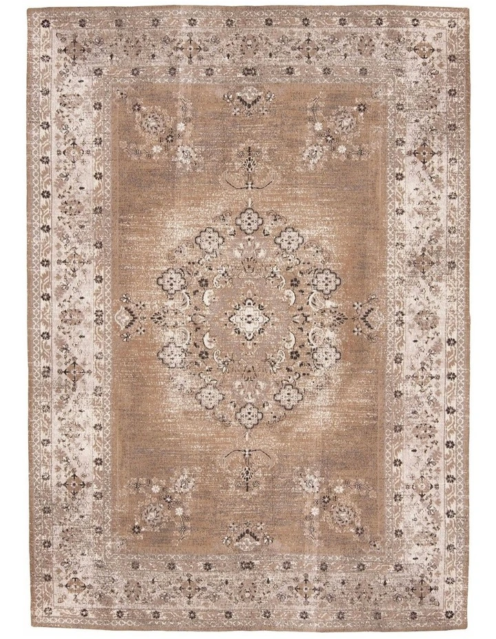 Traditional Medallion Rug in Olive/Caramel Brown image 1