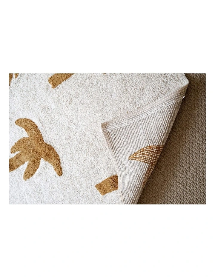 Palm Tree Cotton Washable Rug in Brown image 7