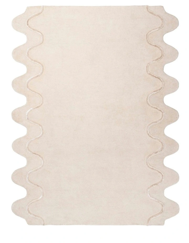 Tippy Handmade Wool Rug in Cream image 1
